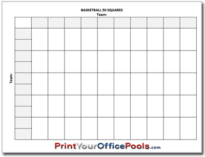 Footbal 50 Squares Pool