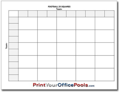 Footbal 25 Squares Pool