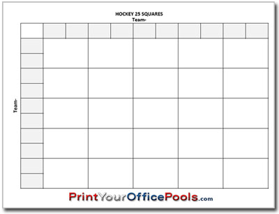 Hockey 25 Squares Pool