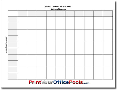 Baseball 50 Squares Pool